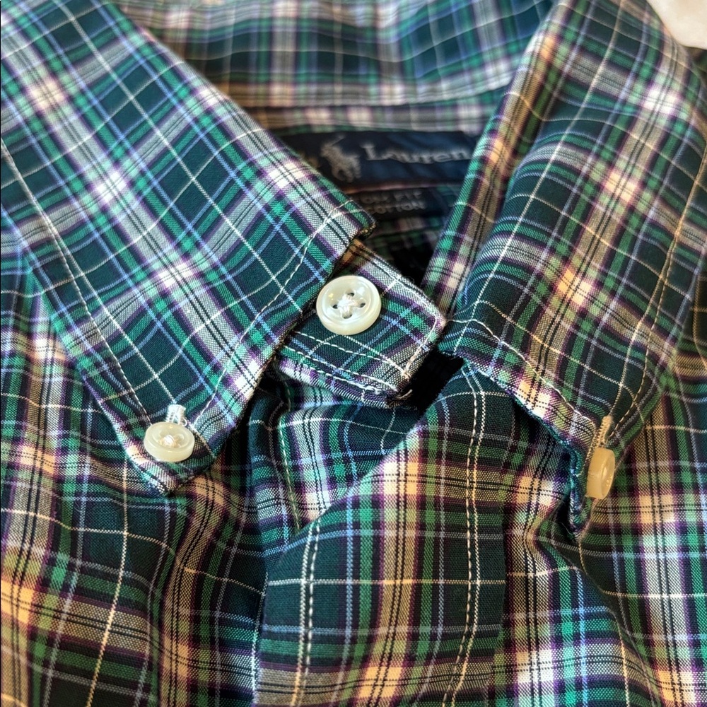 Ralph Lauren “Custom Fit” Blue Plaid Button Down Mens Shirt Size XL NWT New - Picture 15 of 15